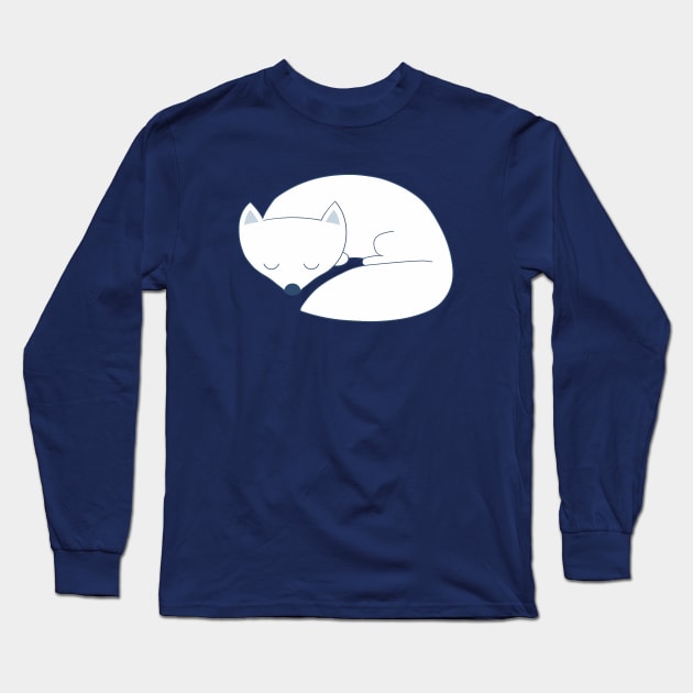 Sleeping arctic fox white Long Sleeve T-Shirt by Hayh0